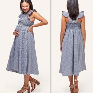 NOM Harper Smocked During + After Maxi  Dress